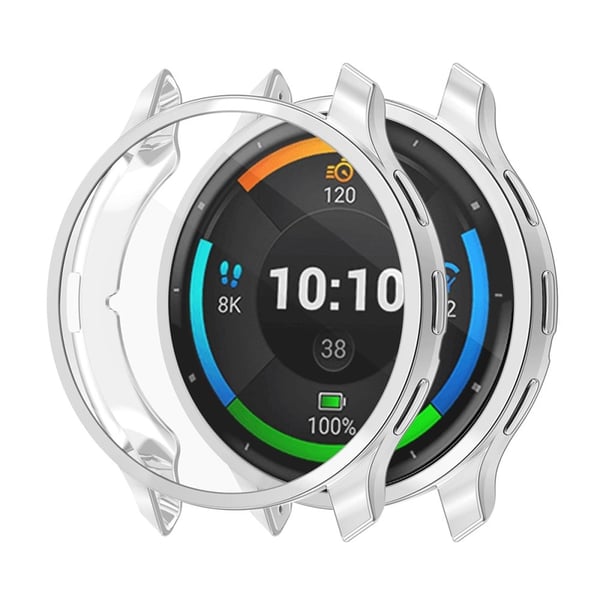 ENKAY HAT PRINCE Garmin Venu 3S Full Cover Watch Case Galvanisering Fleksibel ramme med skærmfilm - Sølv