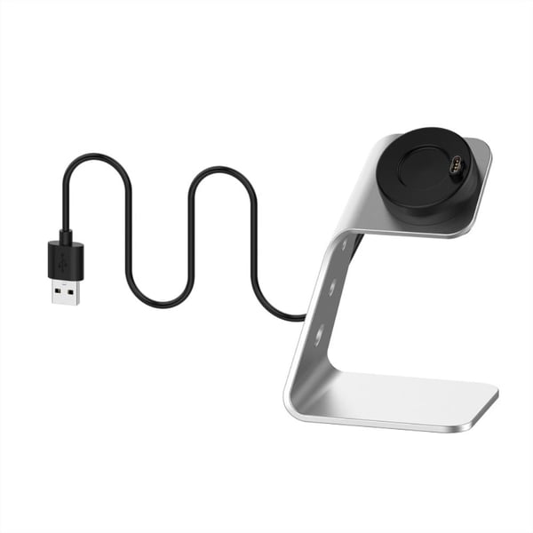 Garmin Venu 3 / Venu 3S / Vivoactiv 5 Ladestativ for klokker i aluminiumslegering med datafunksjon - høyre port - Høyre Port / Sølv