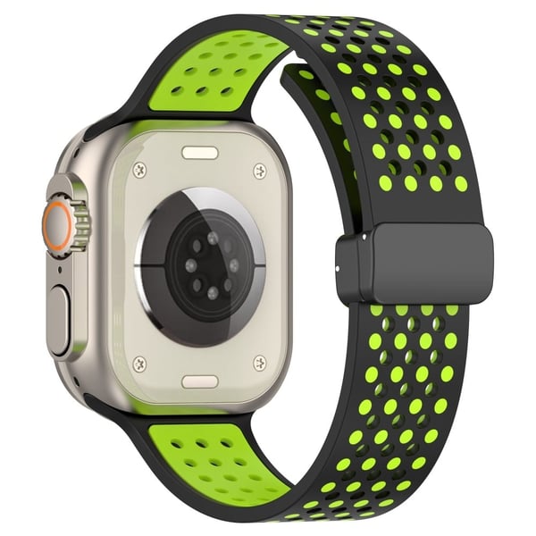 Silikonklokkearmbånd Apple Watch Series 9 8 7 41mm / SE (2023) SE (2022) SE Series 6 5 4 40mm / Series 3 2 1 38mm Dual-color Magnetic Strap - Svart +