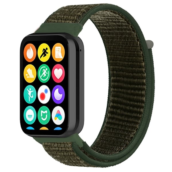 Xiaomi Smart Band 8 Pro / Redmi Watch 4 Nylon Loop Watch Band Åndbar sportsrem - Militærgrøn