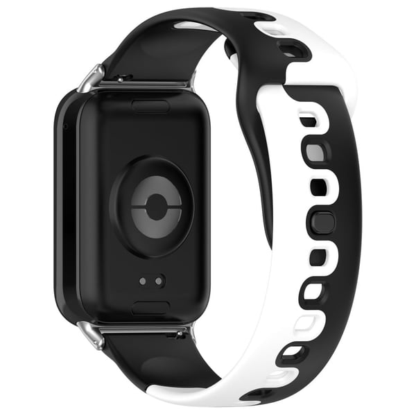 Xiaomi Smart Band 8 Pro / Redmi Watch 4 Silikonklokkerem Double Color Erstatningsklokkebånd - Svart + Hvit