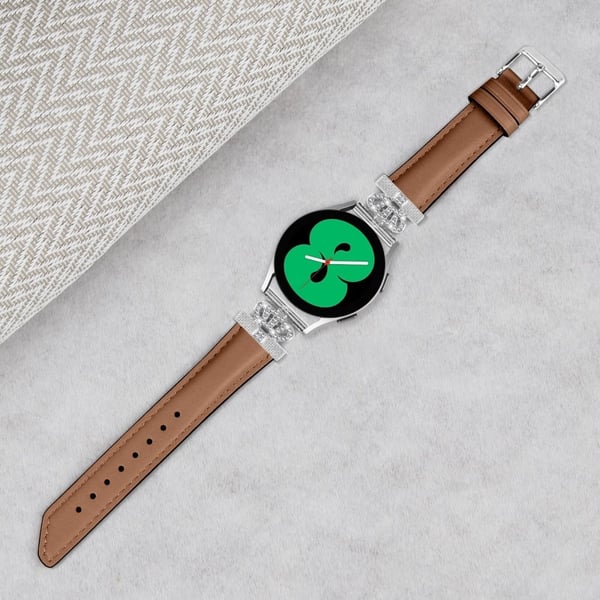 Kronekontaktklokkebånd Huami Amazfit Cheetah Pro 20 mm erstatningsrem med sølvspenne - Brun