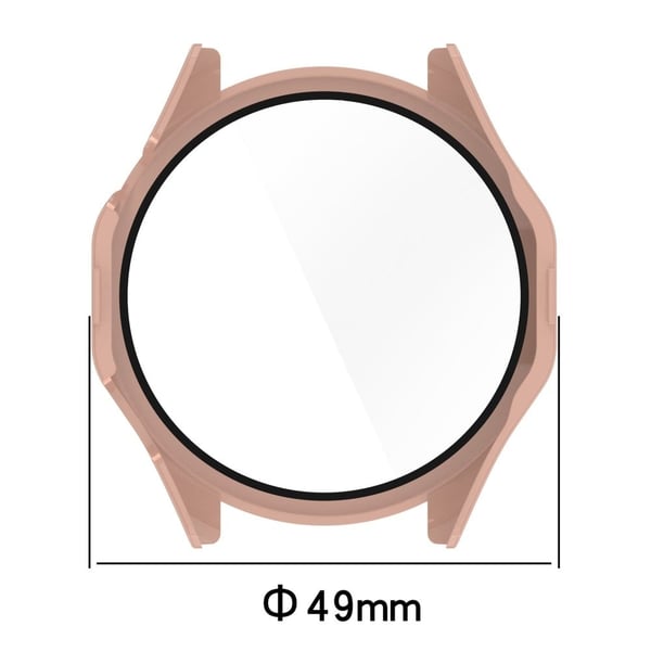 Huawei Watch GT 4 46 mm etui med fullt beskyttende hardt støtsikkert deksel med skjermbeskytter i herdet glass - Elfenbenshvit