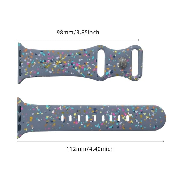 Mønsterbånd Apple Watch Universal 49mm/45mm/42mm Silikonklokkerem - Blågrå