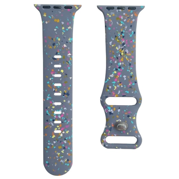 Mønsterbånd Apple Watch Universal 49mm/45mm/42mm Silikonklokkerem - Blågrå