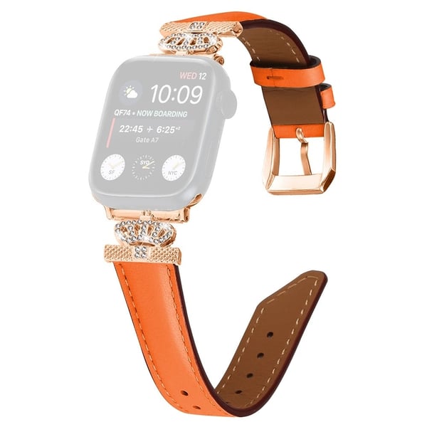 Urheilukellonauha Apple Watch Series 9 8 7 41mm / SE (2023) SE (2022) 6 5 4 SE 40mm / 3 2 1 38mm Strassihihna ruusukultaisella soljella - Oranssi