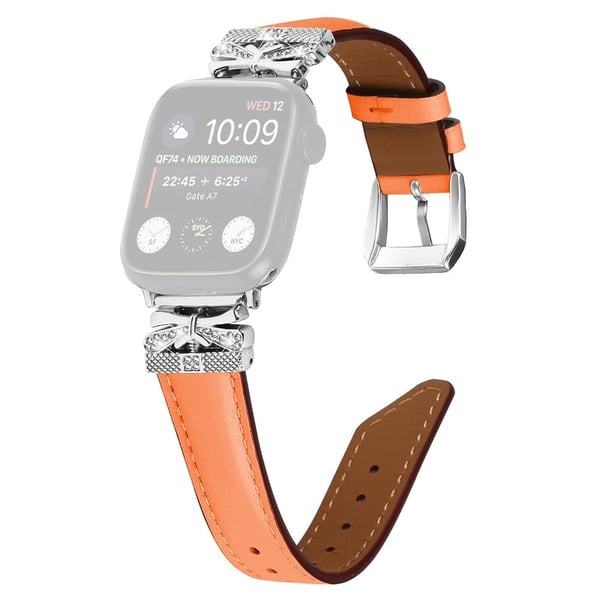 Apple Watch Universal 49 mm/45 mm/42 mm klokkearmbånd med sølvspenne - Oransje