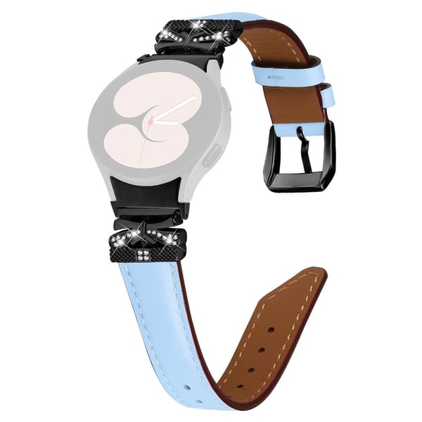 Samsung Galaxy Watch6 44 mm / Watch6 Classic 43 mm / 47 mm svart spenneklokkearmbånd med sommerfuglkobling - Blå