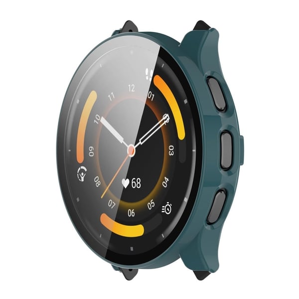 ENKAY Hat Prince Garmin Venu 3S støtsikkert klokkeveske Fullt beskyttelsesdeksel med HD-herdet glassfilm - Mørkegrønn