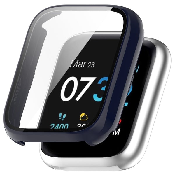 iTouch Air 3 Beskyttelsesramme med skjermfilm i herdet glass Smart Watch Hard støtsikker støtfangerveske - Mørkeblå