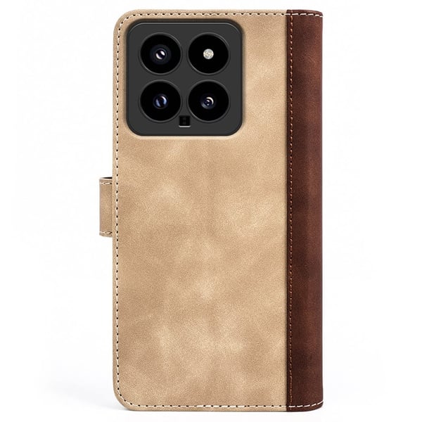 Tofarget lærdeksel for Xiaomi 14 - Gul