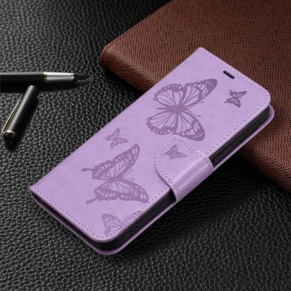 Butterfly Samsung Galaxy S24 skinnveske - Lilla