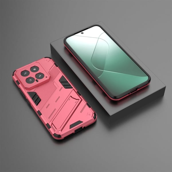 Støtsikkert hybriddeksel med et moderne preg for Xiaomi 14 - Rosa