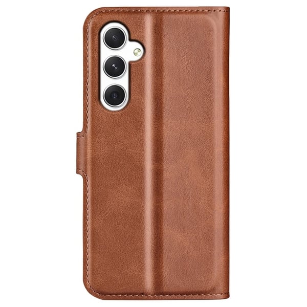 Skinn-etui i lommebok-stil for Samsung Galaxy S24 Plus - Brun