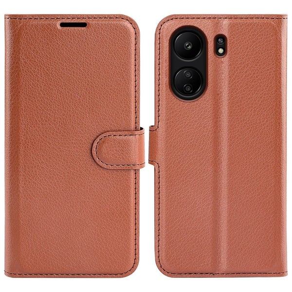 Classic Xiaomi Redmi 13C / Xiaomi Poco C65 flip etui - Brun