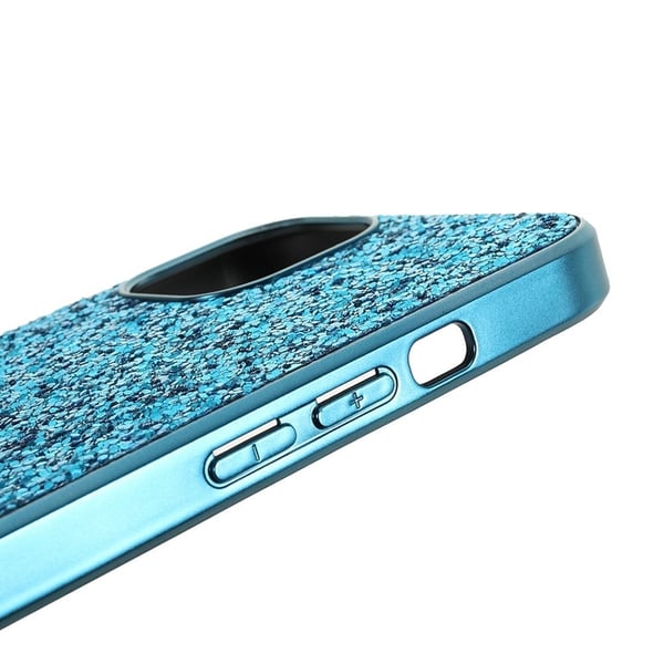 Glitter iPhone 15 Plus deksel - Blå