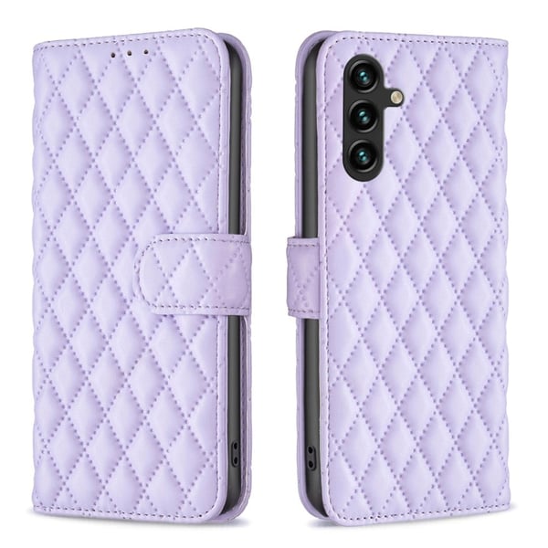 Rombemønster, matt flip-deksel for Samsung Galaxy A35 - Lilla
