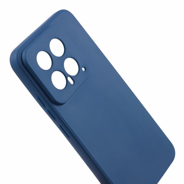 Mikrofiberfôret deksel i mykt gummi for Xiaomi 14 - Blå