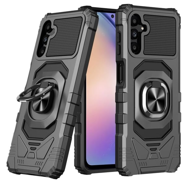 Slitesterk hardplastdeksel med myk innside og støtte for Samsung Galaxy A54 - Svart Slitesterk hardplastdeksel med myk innside og støtte for Samsung Galaxy A54 - Svart