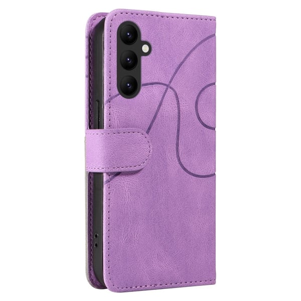 Teksturert læretui med stropp for Samsung Galaxy A25 - Lilla