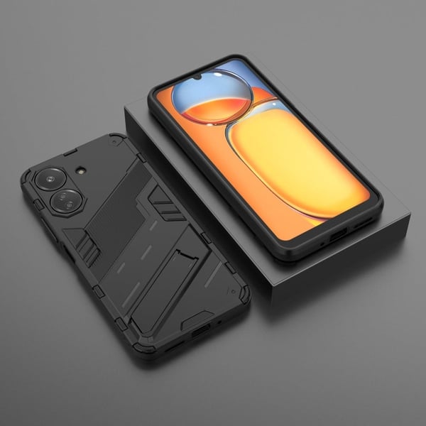 Stødsikkert moderne Xiaomi Redmi 13C / Xiaomi Poco C65 hybridcover - Sort