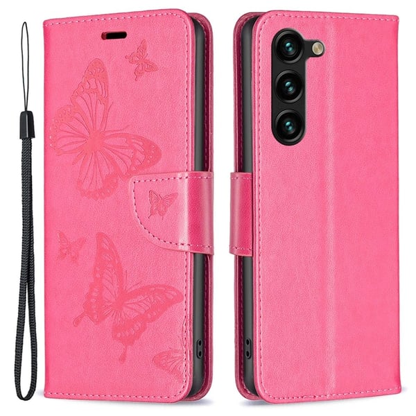 Butterfly Samsung Galaxy S24 Plus nahkakotelo - Pinkki
