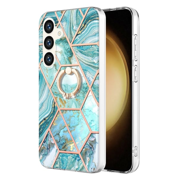 Marmorikuvioinen kotelo rengaspidikkeellä Samsung Galaxy S24 Plus - Tummansininen Marmorikuvioinen kotelo rengaspidikkeellä Samsung Galaxy S24 Plus - Tummansininen
