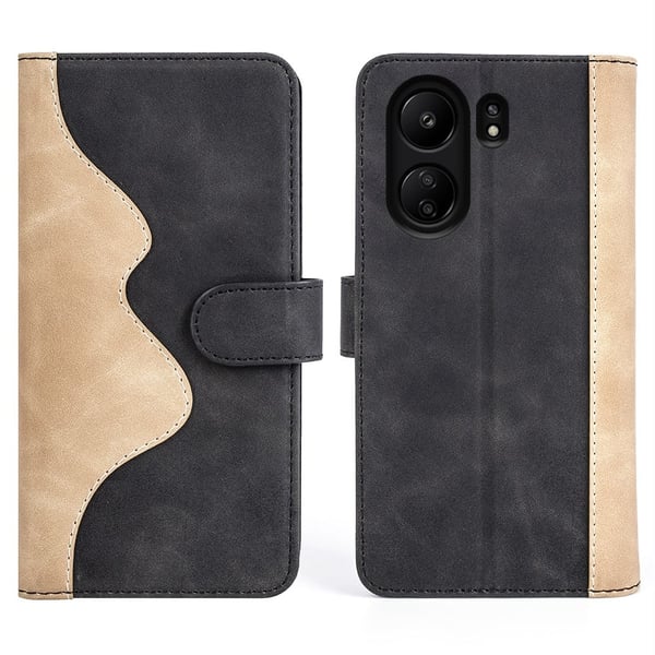 Tofarget lærdeksel for Xiaomi Redmi 13C / Xiaomi Poco C65 - Svart