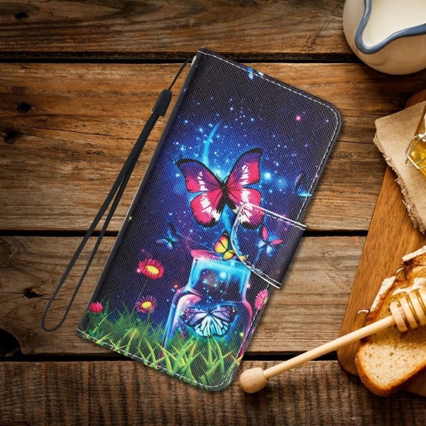 Wonderland Samsung Galaxy S24 Plus flip-etui - Flaske Og Sommerfugl