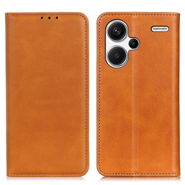 Skinn-etui i lommebok-stil for Xiaomi Redmi Note 13 Pro Plus - Brun