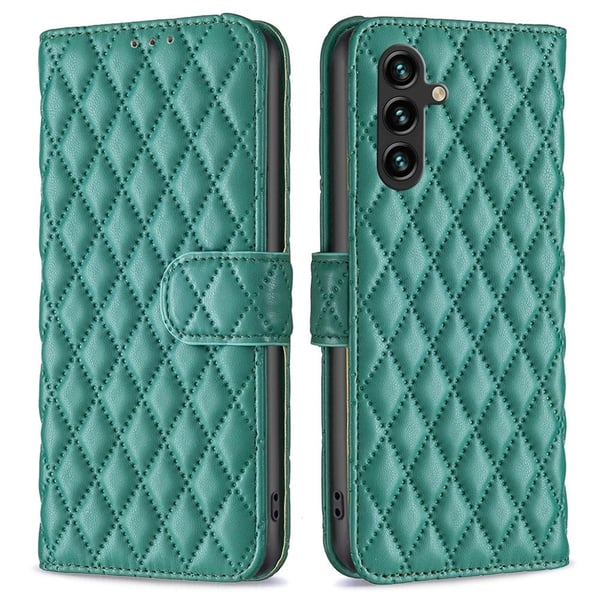 Rombemønster, matt flip-deksel for Samsung Galaxy A55 - Grønn