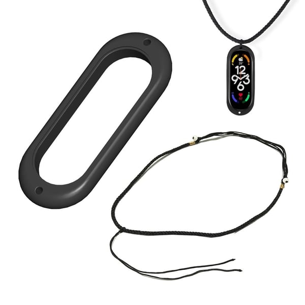 Xiaomi Mi Band 7 / Band 6 / Band 5 NFC halsrem perler halskjede nøkkelbånd med silikonklokkeveske