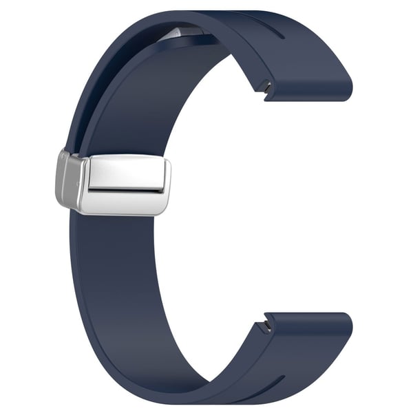 Samsung Galaxy Watch 6 / 6 Classic / 5 / 4 / Huawei Watch GT 3 42 mm silikonrem magnetisk sølvspenne 20 mm klokkerem - Marineblå