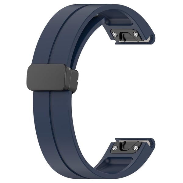 Samsung Galaxy Watch 6 / 6 Classic / 5 / 4 / Huawei Watch GT 3 42 mm klokkerem svart spenne 20 mm magnetisk silikonbånd - Marineblå