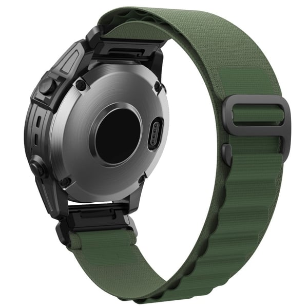 Garmin Fenix 7X / 7X Solar / Tactix 7 Pro Nylon-klokkebånd Justerbar 26 mm hurtigutløsende håndleddsrem - Militærgrønn