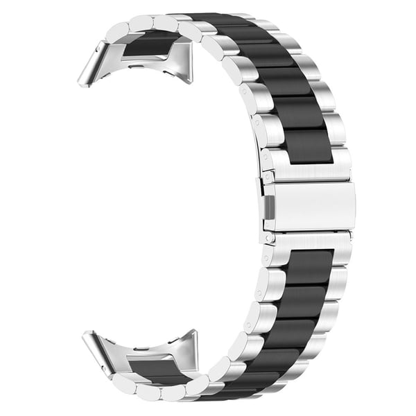 Google Pixel Watch / Watch 2 rustfrit stål urrem Integreret udskiftningsrem - Sølv / Sort / Sølv