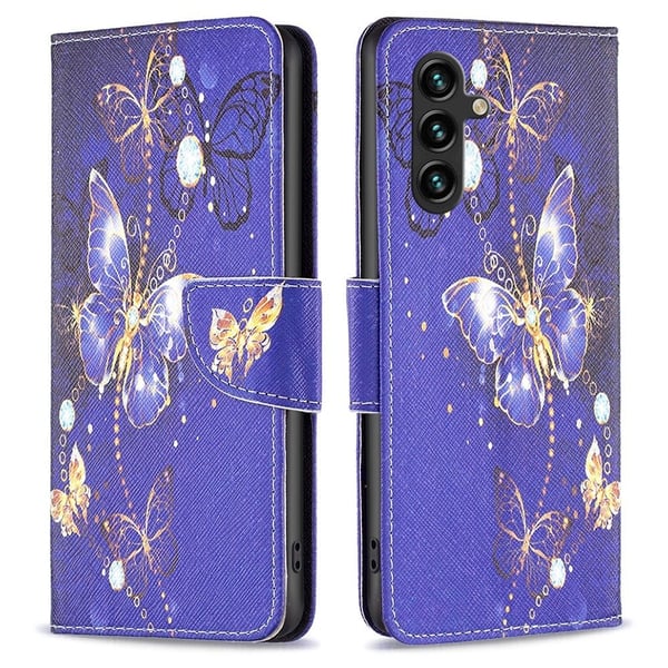 Wonderland Samsung Galaxy A55 flip-etui - Lilla Sommerfugler