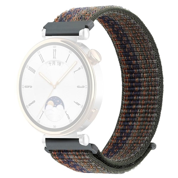 Huawei Watch GT 4 41mm / Garmin Venu 3S Nylon Watch Strap 18mm Sportsklokkearmbånd - Mørkegrønn + Oransje Huawei Watch GT 4 41mm / Garmin Venu 3S Nylon Watch Strap 18mm Sportsklokkearmbånd - Mørkegrønn + Oransje