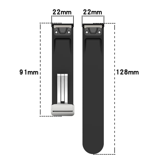 Huawei Watch GT 4 46mm / Samsung Galaxy Watch3 45mm / Garmin Venu 3 22mm Silikonklokkerem Magnetisk sølvspennebånd - Rød