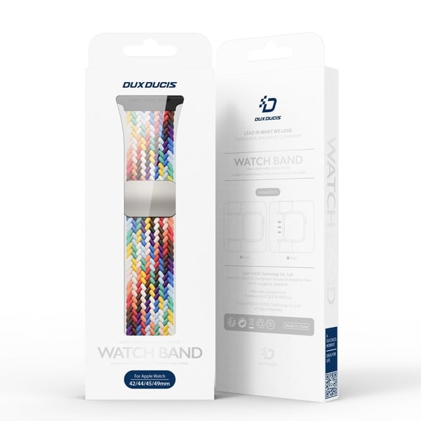 DUX DUCIS Apple Watch Series 41mm / 40mm / 38mm nylonklokkerem - Regnbue