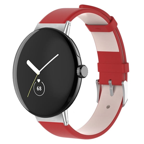 Google Pixel Watch 2 / Pixel Watch Vegan lærklokkerem med hurtigutløser - Rød
