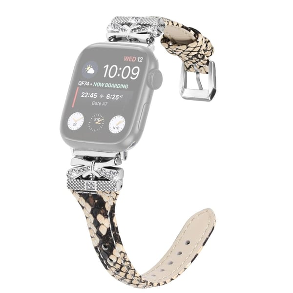 Klokkerem Apple Watch Series 9 8 7 41mm / 6 5 4 SE SE (2022) SE (2023) 40mm / 3 2 1 38mm Silver Buckle Band - Slangestruktur