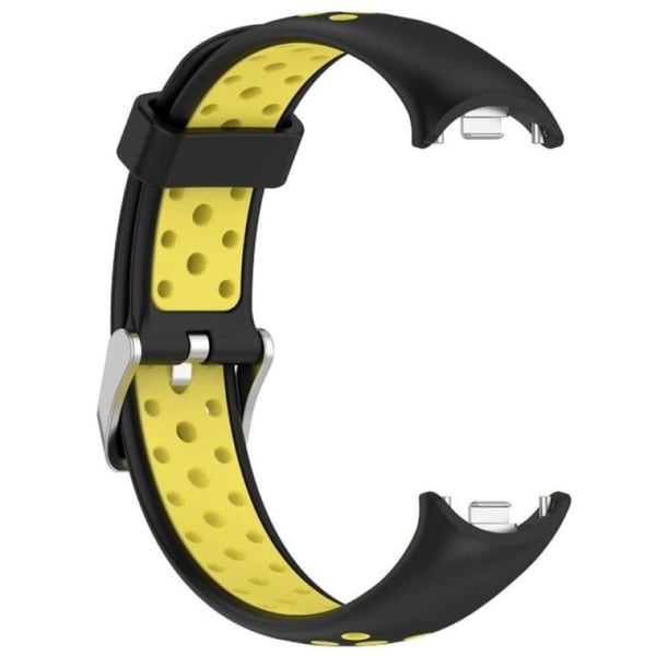 Xiaomi Smart Band 8 silikoni rannekellonauha kaksivärinen säädettävä rannehihna - Musta + Keltainen