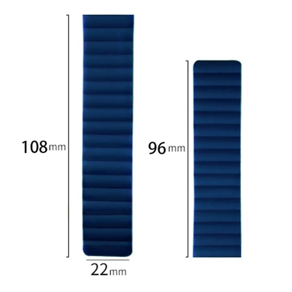 Huami Amazfit GTS 4 / 3 / 2 / 1 / mini magnetisk klokkerem Universal 22 mm silikonremmer - Midnattsblå