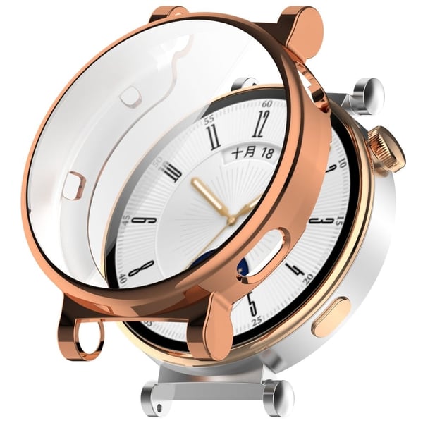 Huawei Watch GT 4 41 mm fleksibelt urdeksel med full beskyttelse Galvanisering - Rose Gull