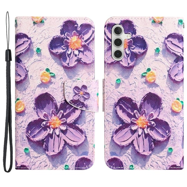 Wonderland Samsung Galaxy S24 flip kuoret - Violetti Kukka