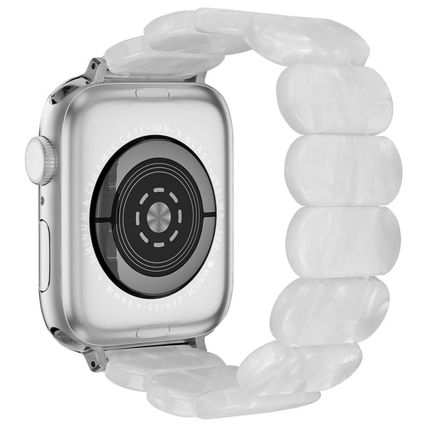 Armbånd Apple Watch Ultra 2 Ultra 49mm / 45mm / 44mm / 42mm Elastisk harpiksrem - Perle Hvit