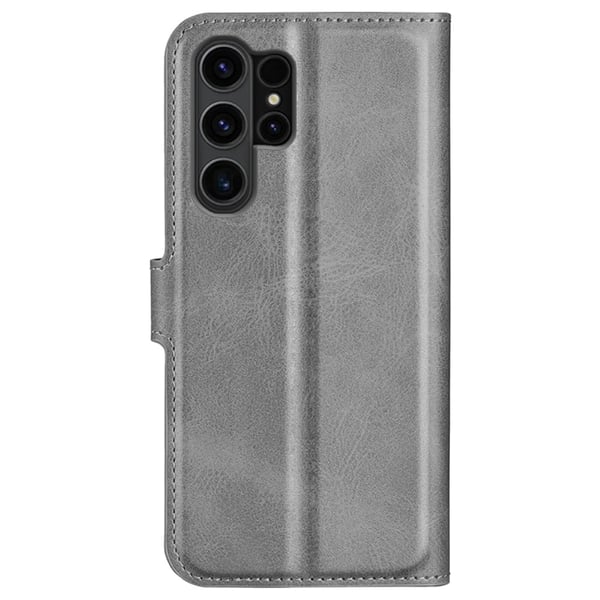 Samsung Galaxy S24 Ultra læderetui med pung - Sølv/Grå