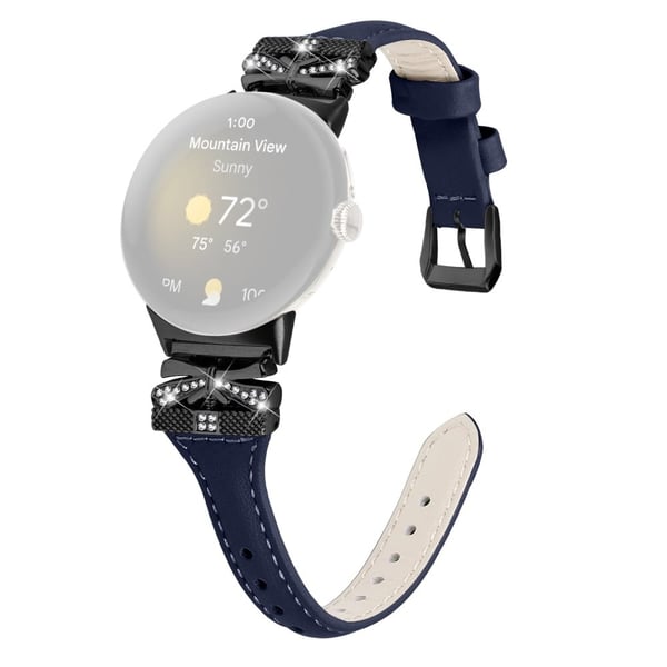 Svart klokkerem med spenne Google Pixel Watch / Pixel Watch 2 Butterfly Connector-armbånd - Mørkeblå
