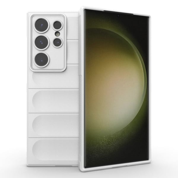 Pehmeä kahva muotoiltu kuori Samsung Galaxy S24 Ultra - Valkoinen